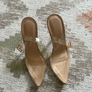 Clear Ankle Strap High Hill Sandals